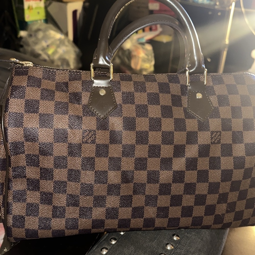 Brown Checkered Bag